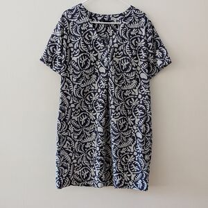 Navy and White Floral Dress